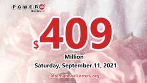 Powerball 彩票头奖在 2021 年 9 月 11 日攀升至 4.09 亿美元。